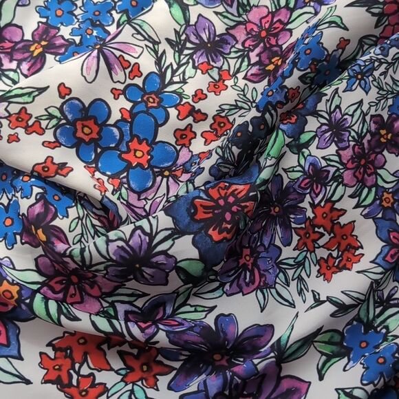 SCANLAN THEODORE Bow Watercolor Floral Maxi Dress VNECK back Size Small - Picture 9 of 13